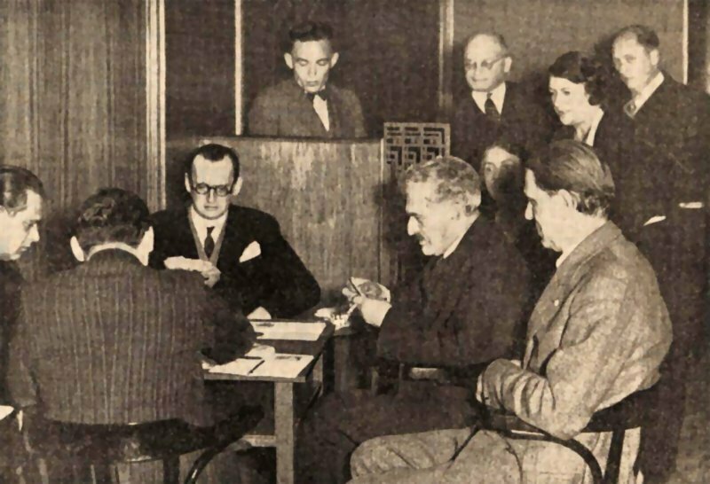 1935, bridge con Alekhine, Lasker, Landau, Maroczy y Tartakower
